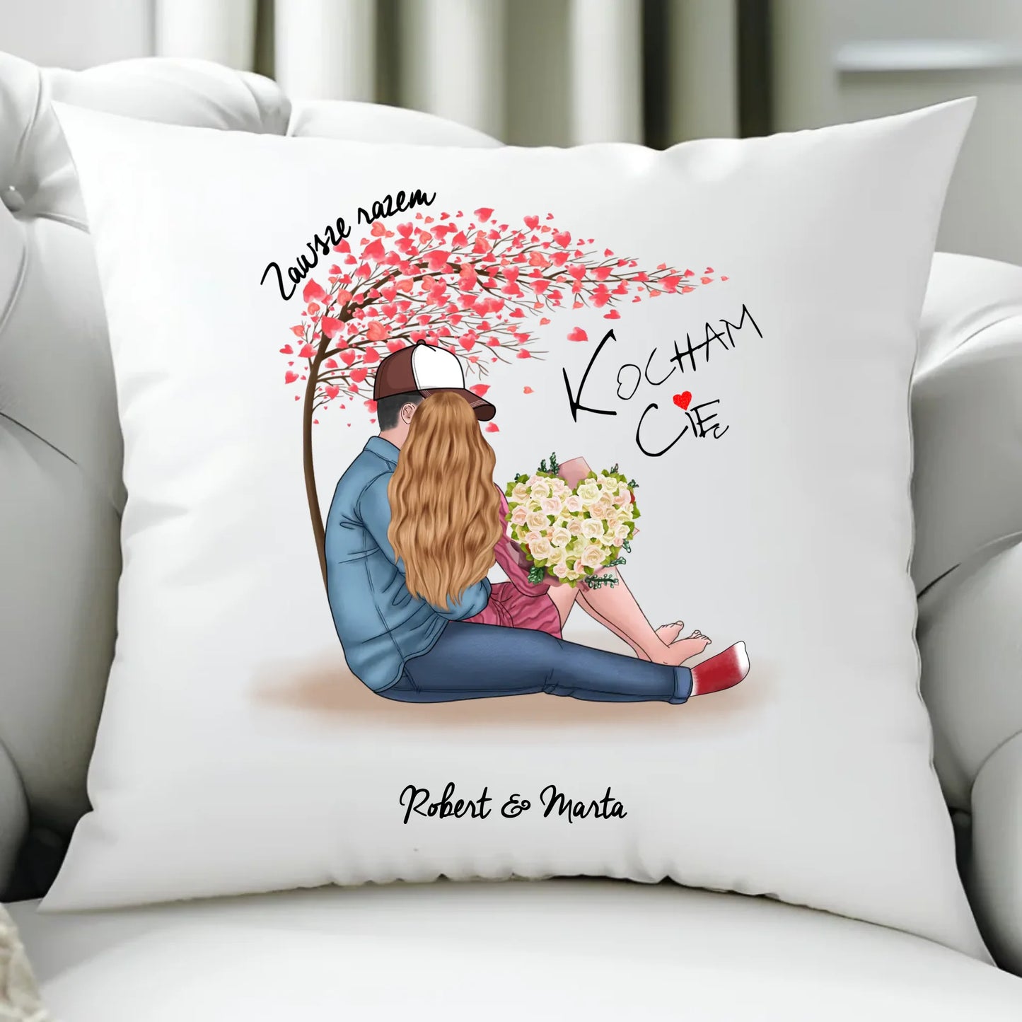 Poduszka dla par - Zawsze razem - personalizowana W04 - StoryCups.pl