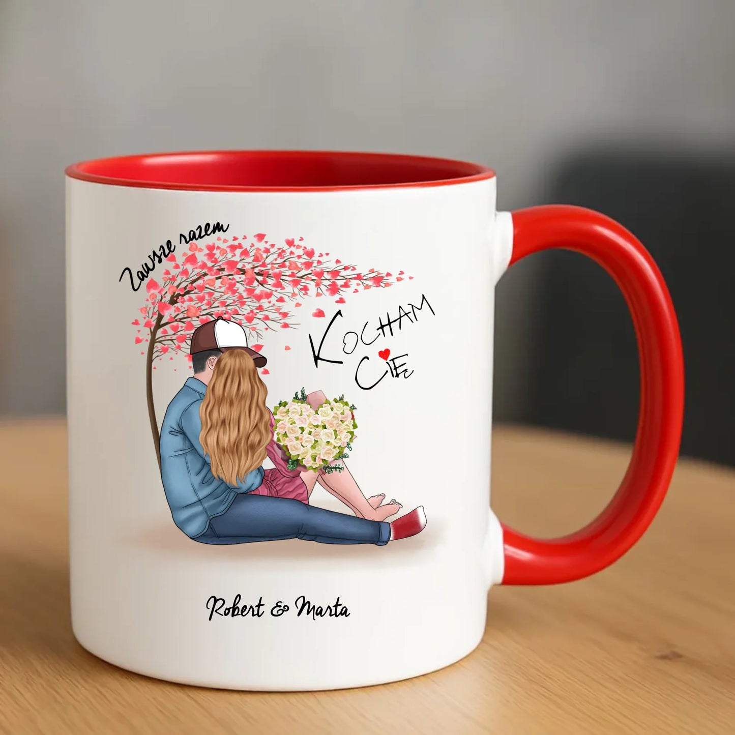 Kubek dla par - Zawsze razem - personalizowany W04 - StoryCups.pl