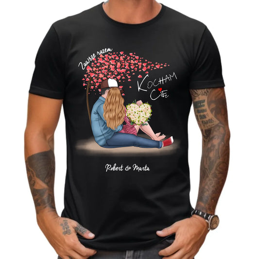 Koszulka męska dla par - prezent dla chłopaka narzeczonego męża - Zawsze razem - personalizowana W04 - StoryCups.pl