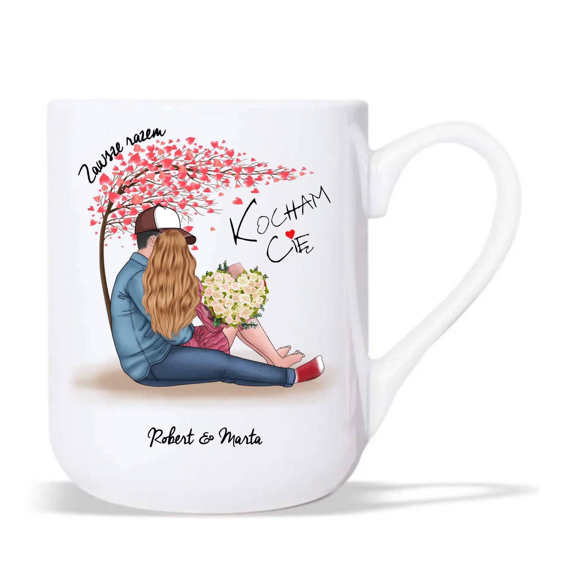 Kubek elegant dla par - Zawsze razem - personalizowany W04 - StoryCups.pl