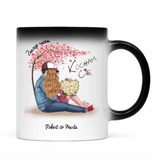 Kubek magiczny dla par - Zawsze razem - personalizowany W04 - StoryCups.pl