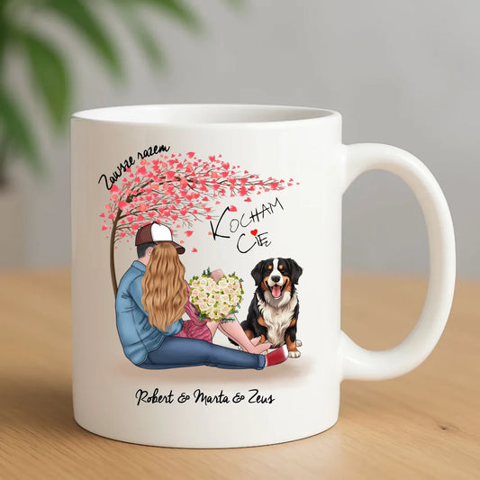 Kubek dla par + Berneńczyk - Zawsze razem - personalizowany W04A - StoryCups.pl