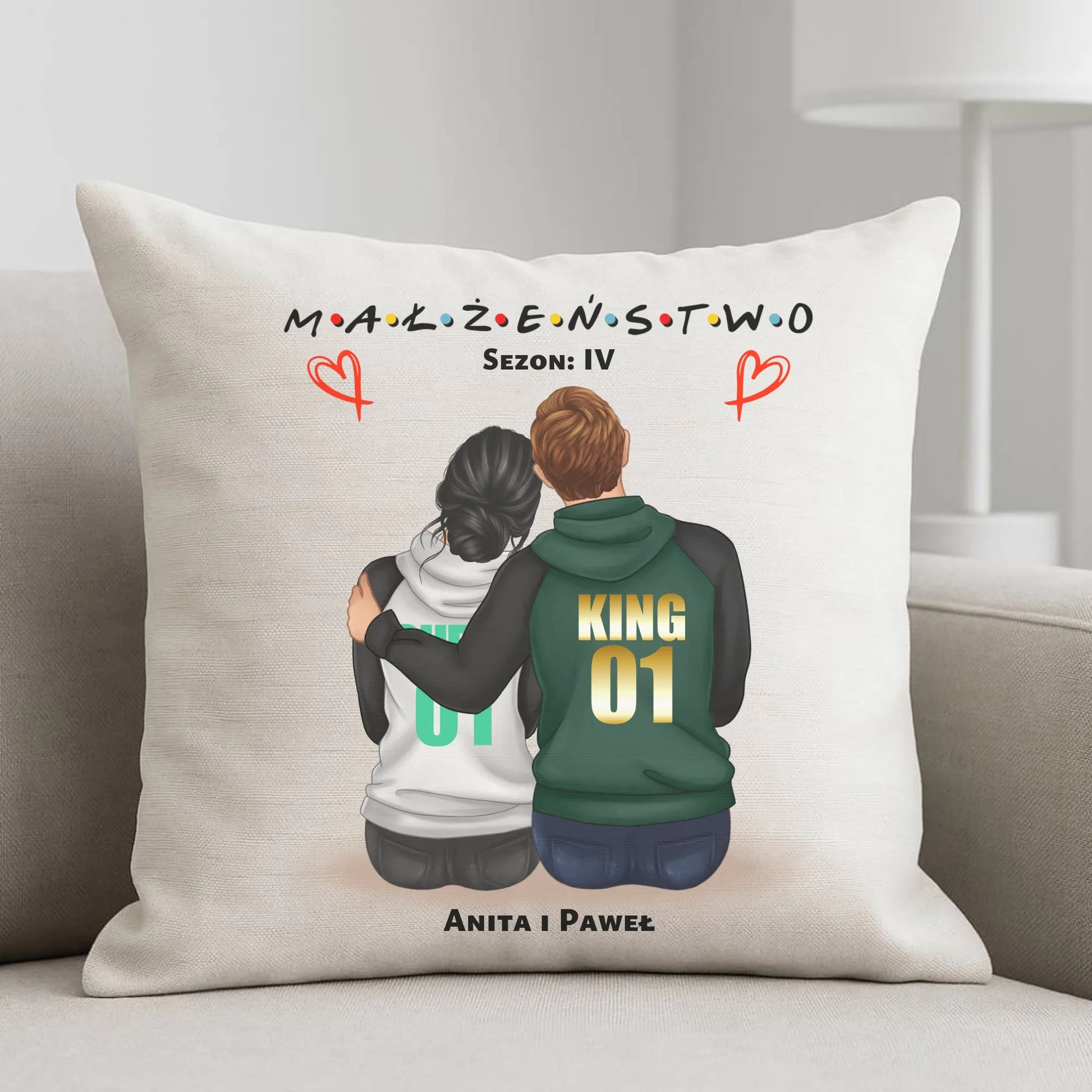 Poduszka dla par - Małżeństwo Sezon - personalizowana W05 - StoryCups.pl