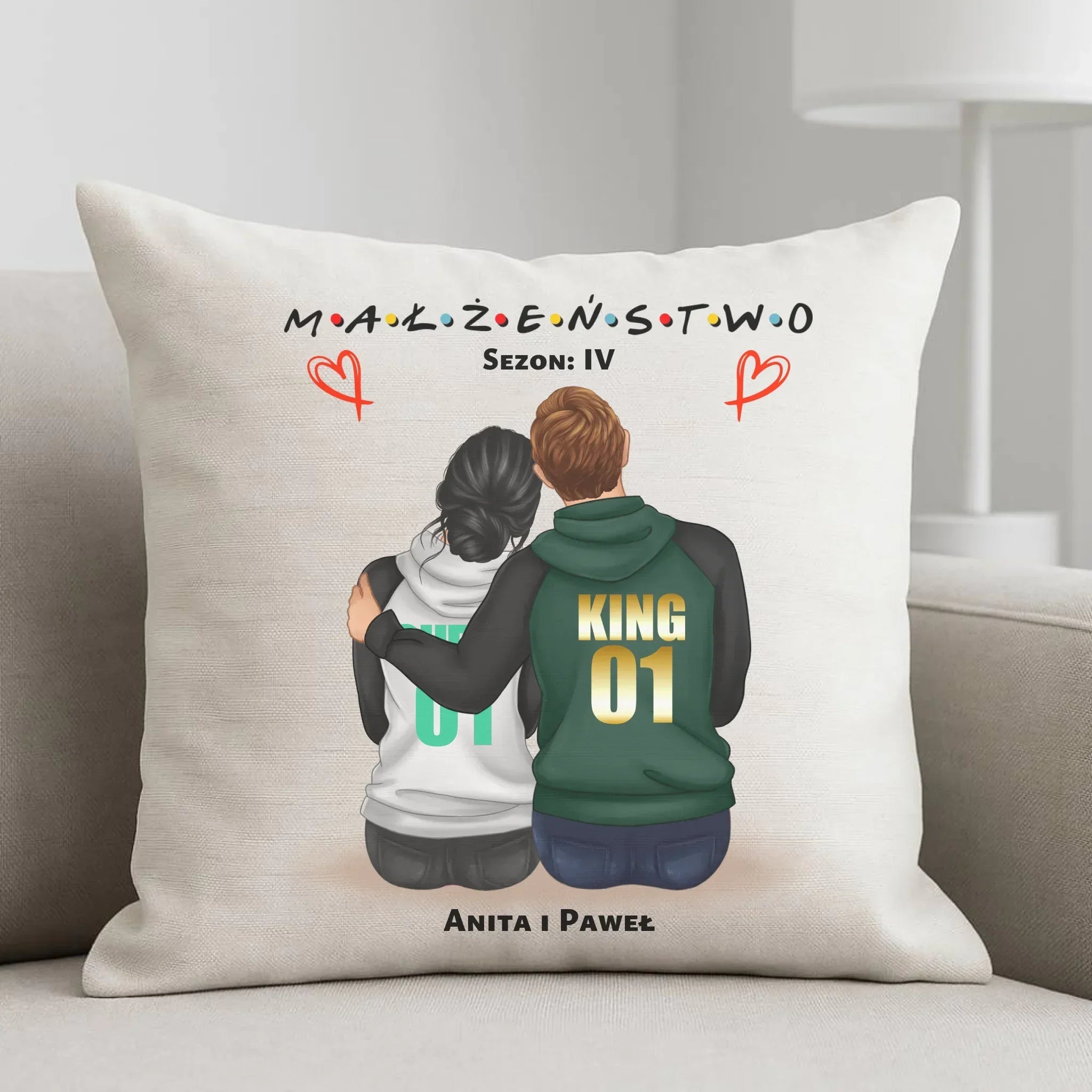 Poduszka dla par - Małżeństwo Sezon - personalizowana W05 - StoryCups.pl