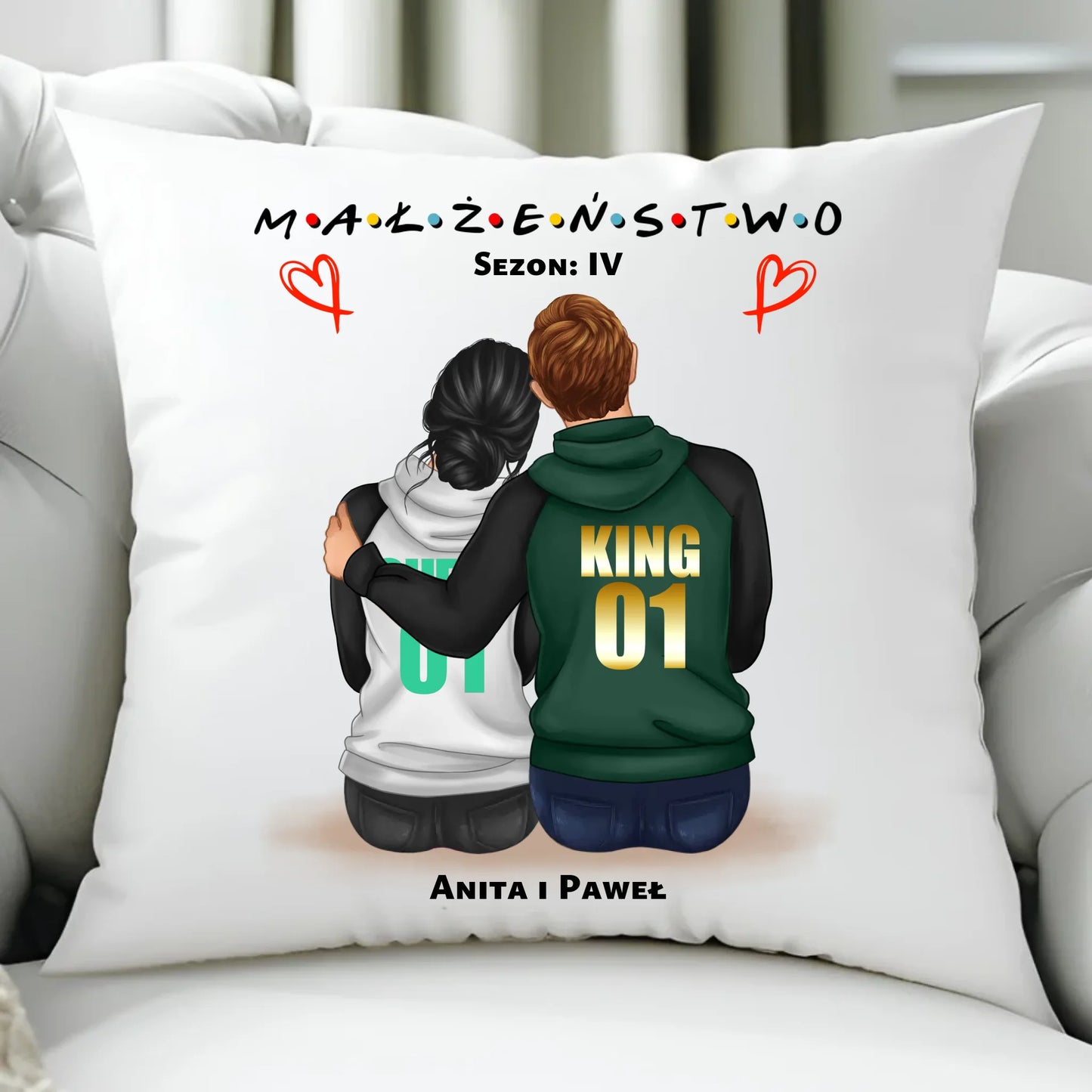 Poduszka dla par - Małżeństwo Sezon - personalizowana W05 - StoryCups.pl