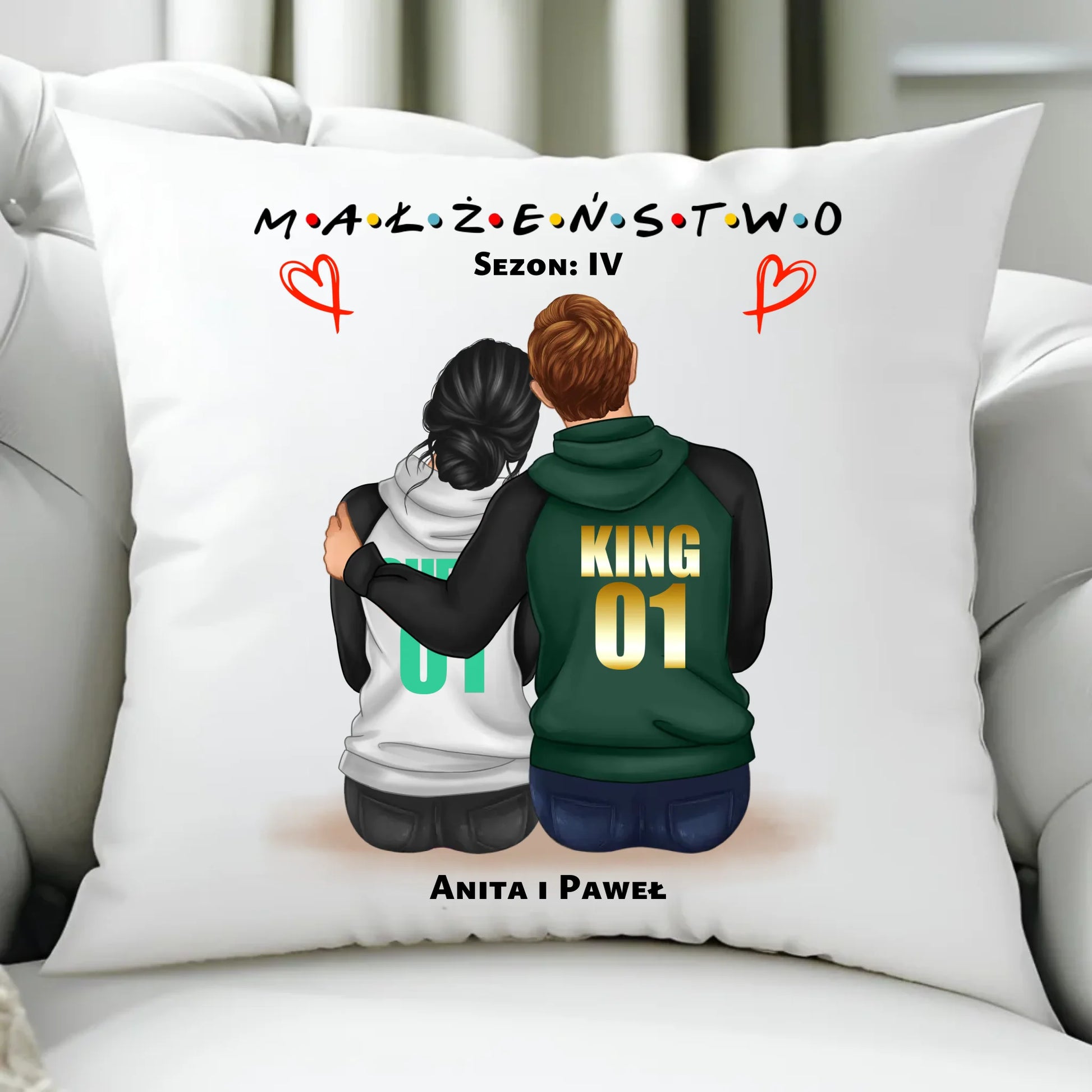 Poduszka dla par - Małżeństwo Sezon - personalizowana W05 - StoryCups.pl