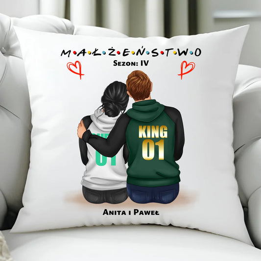 Poduszka dla par - Małżeństwo Sezon - personalizowana W05 - StoryCups.pl