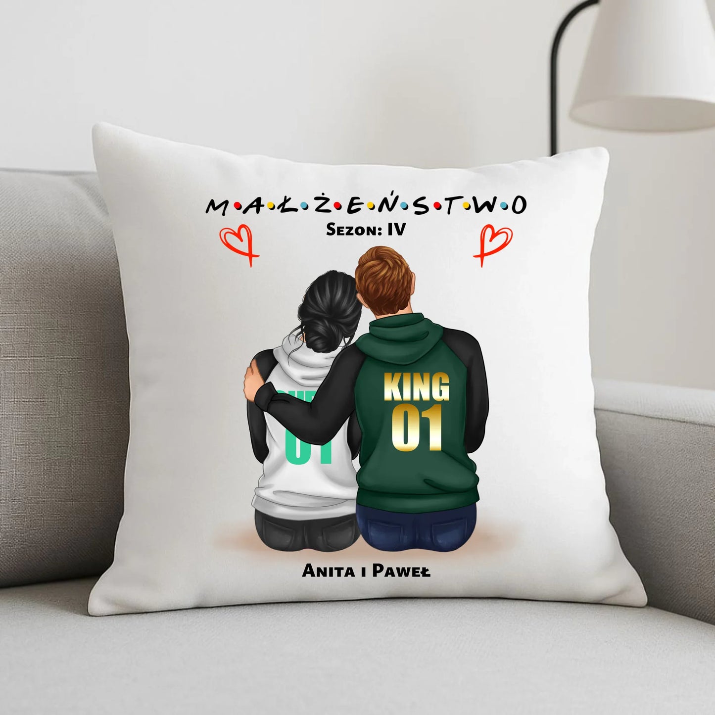 Poduszka dla par - Małżeństwo Sezon - personalizowana W05 - StoryCups.pl