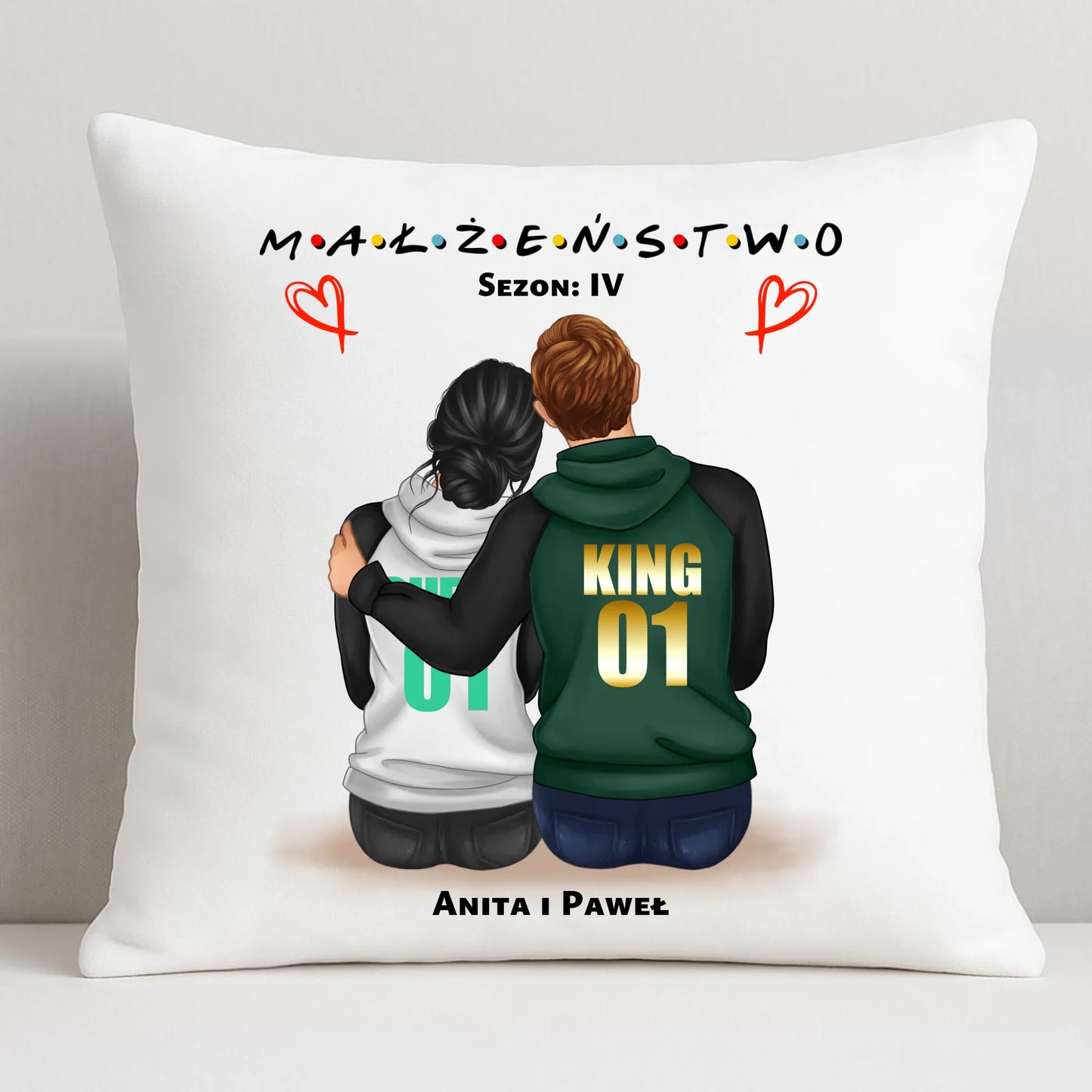 Poduszka dla par - Małżeństwo Sezon - personalizowana W05 - StoryCups.pl