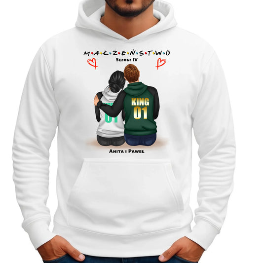 Bluza męska z kapturem dla męża - Małżeństwo Sezon - personalizowana W05 - StoryCups.pl