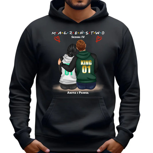 Bluza męska z kapturem dla męża - Małżeństwo Sezon - personalizowana W05 - StoryCups.pl