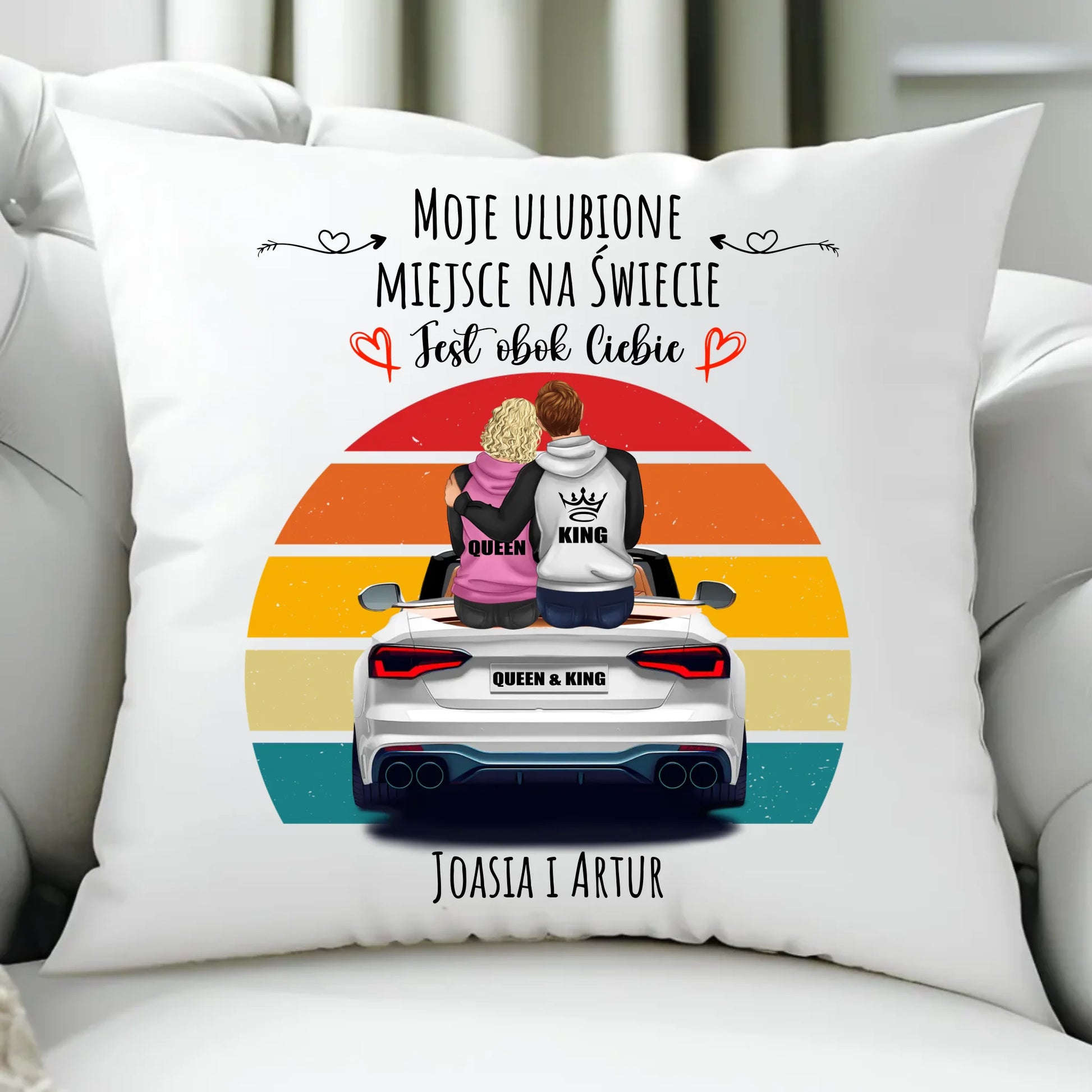 Poduszka dla par - Moje ulubione miejsce - personalizowana W06 - StoryCups.pl