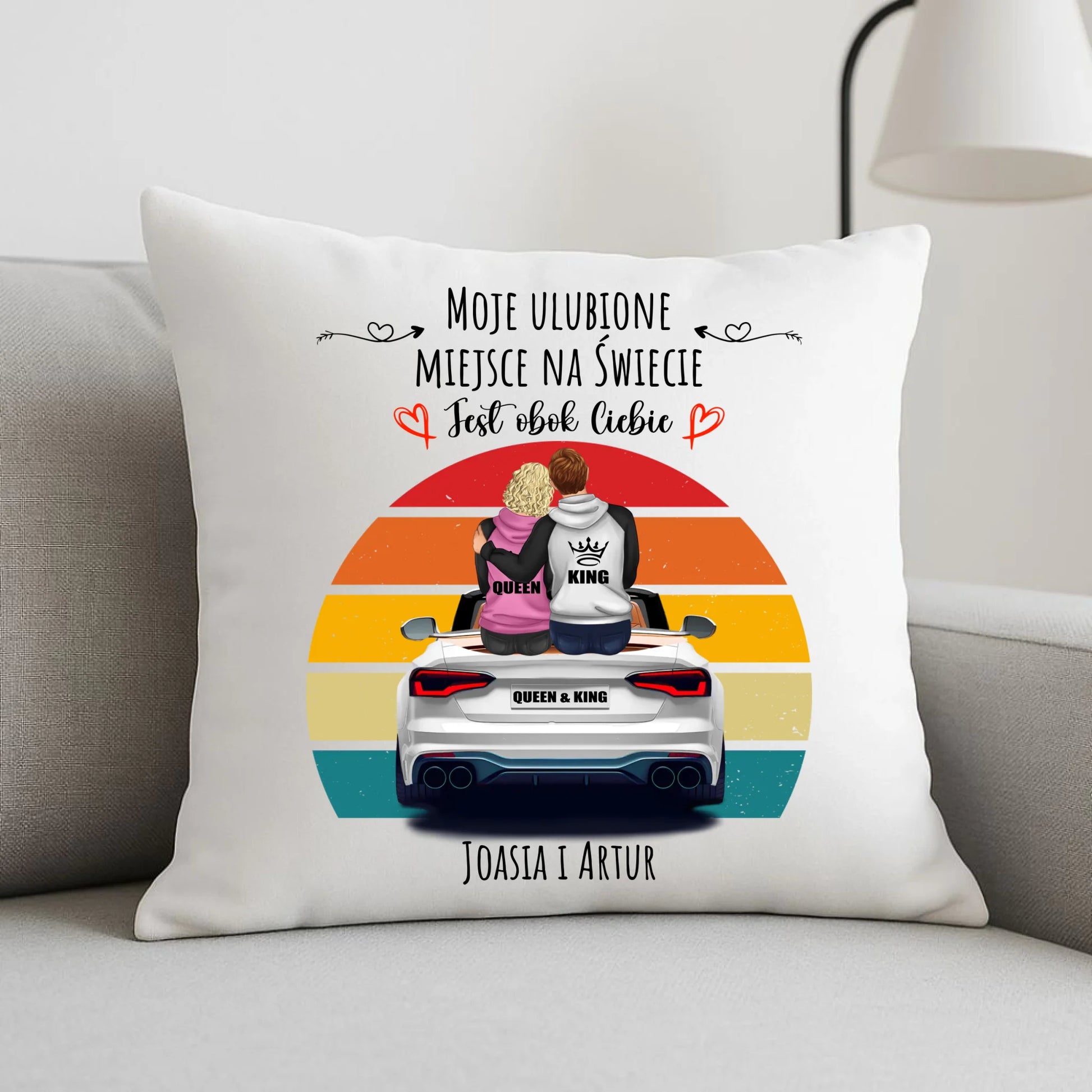 Poduszka dla par - Moje ulubione miejsce - personalizowana W06 - StoryCups.pl