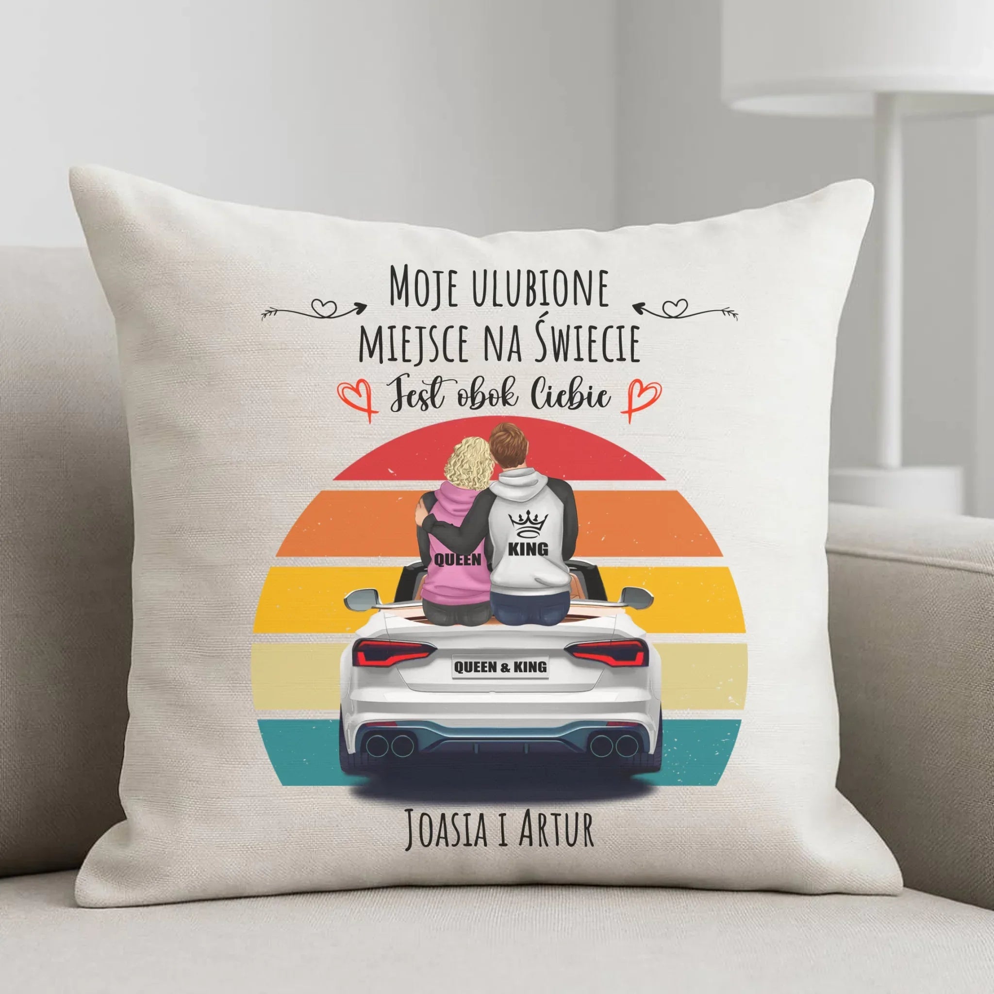 Poduszka dla par - Moje ulubione miejsce - personalizowana W06 - StoryCups.pl