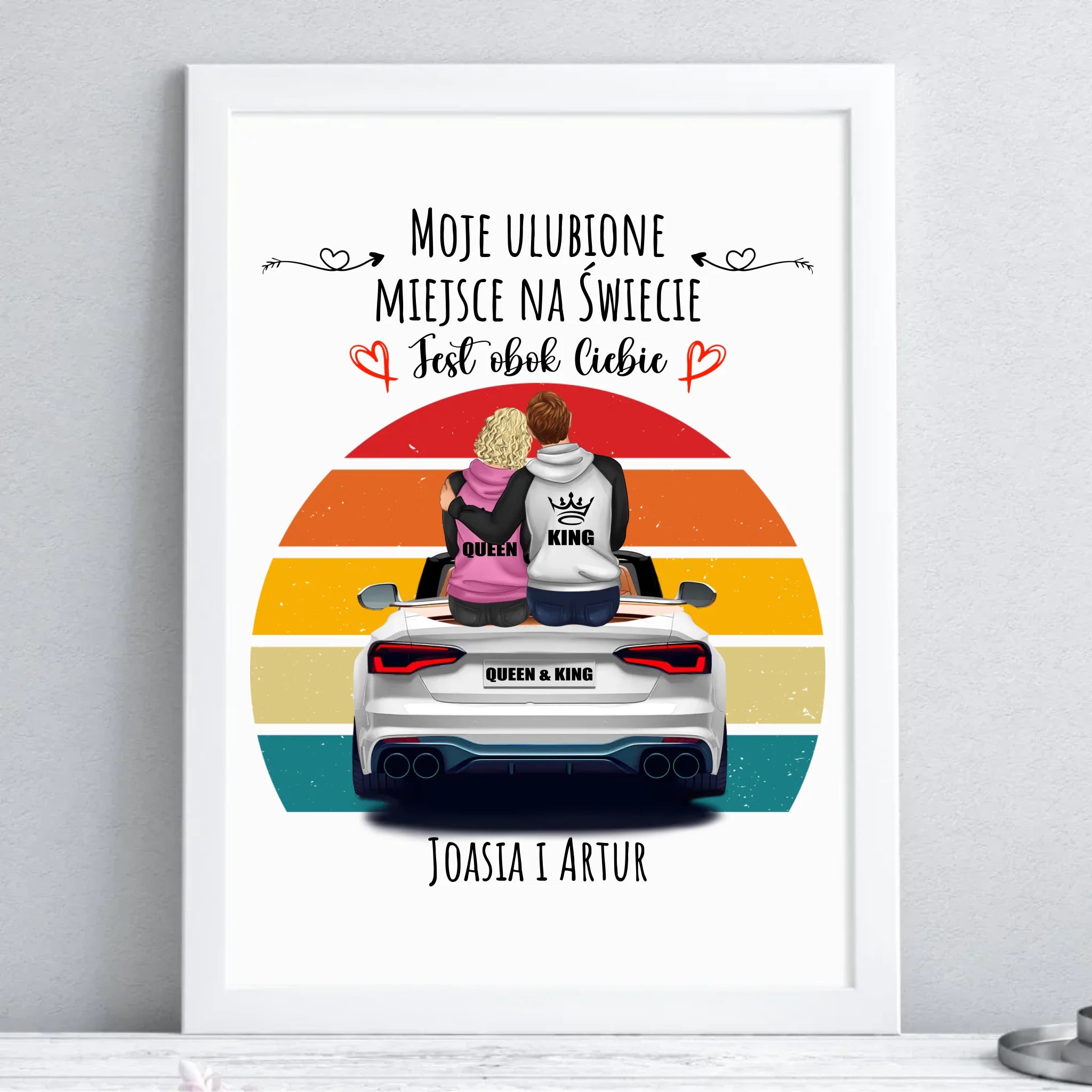 Plakat w ramie dla par - Moje ulubione miejsce - personalizowany W06 - StoryCups.pl