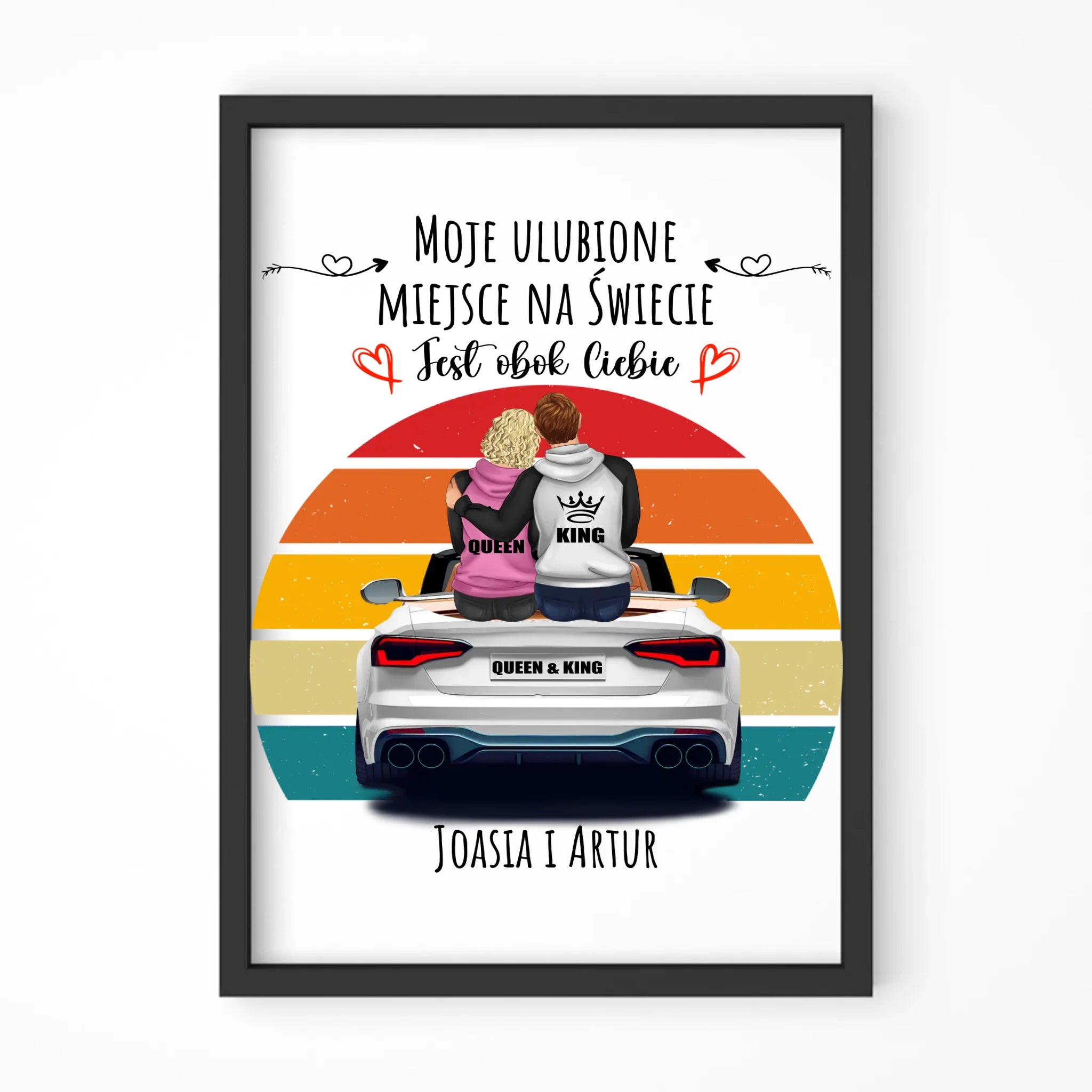Plakat w ramie dla par - Moje ulubione miejsce - personalizowany W06 - StoryCups.pl