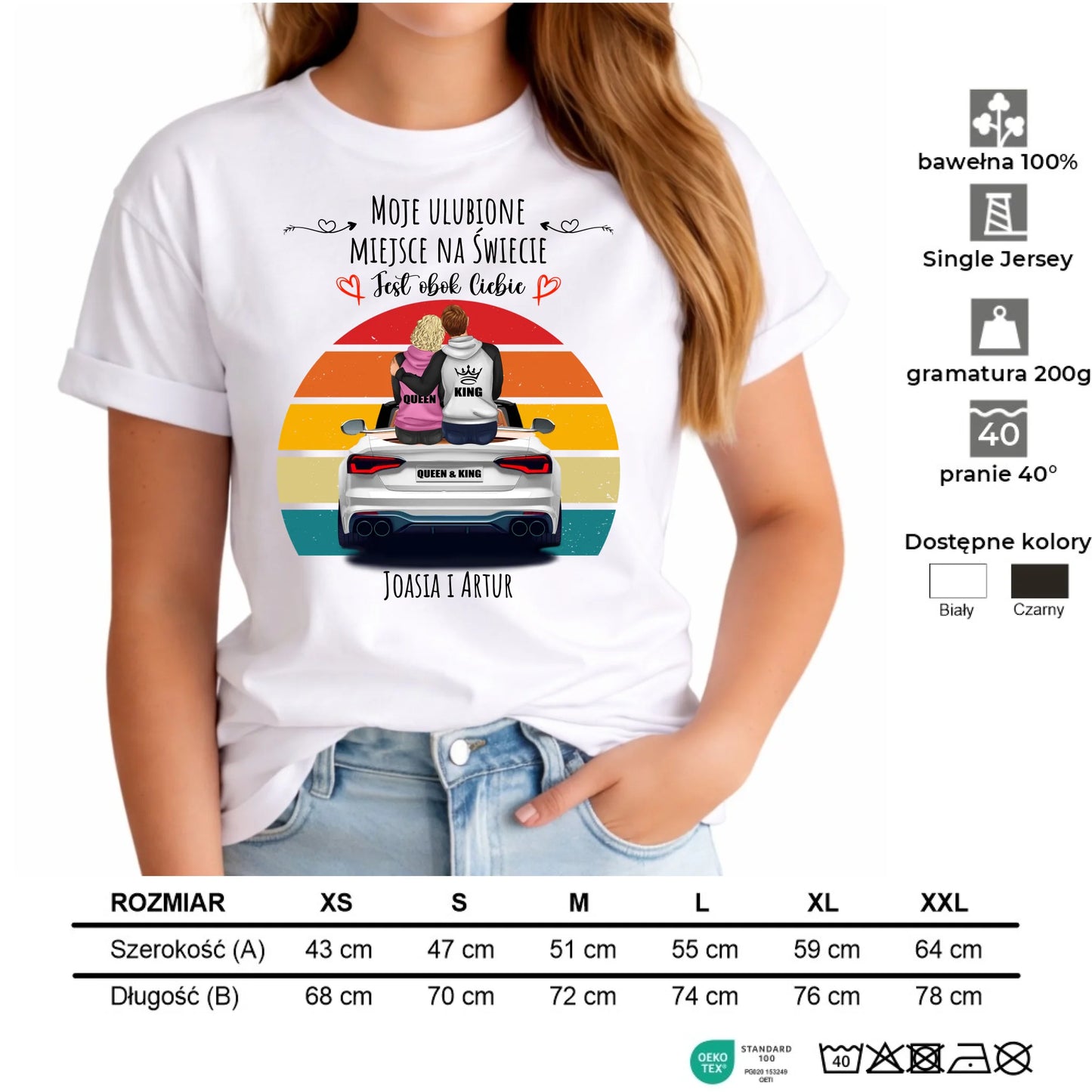 Koszulka damska dla par - Moje ulubione miejsce - personalizowana W06 - StoryCups.pl