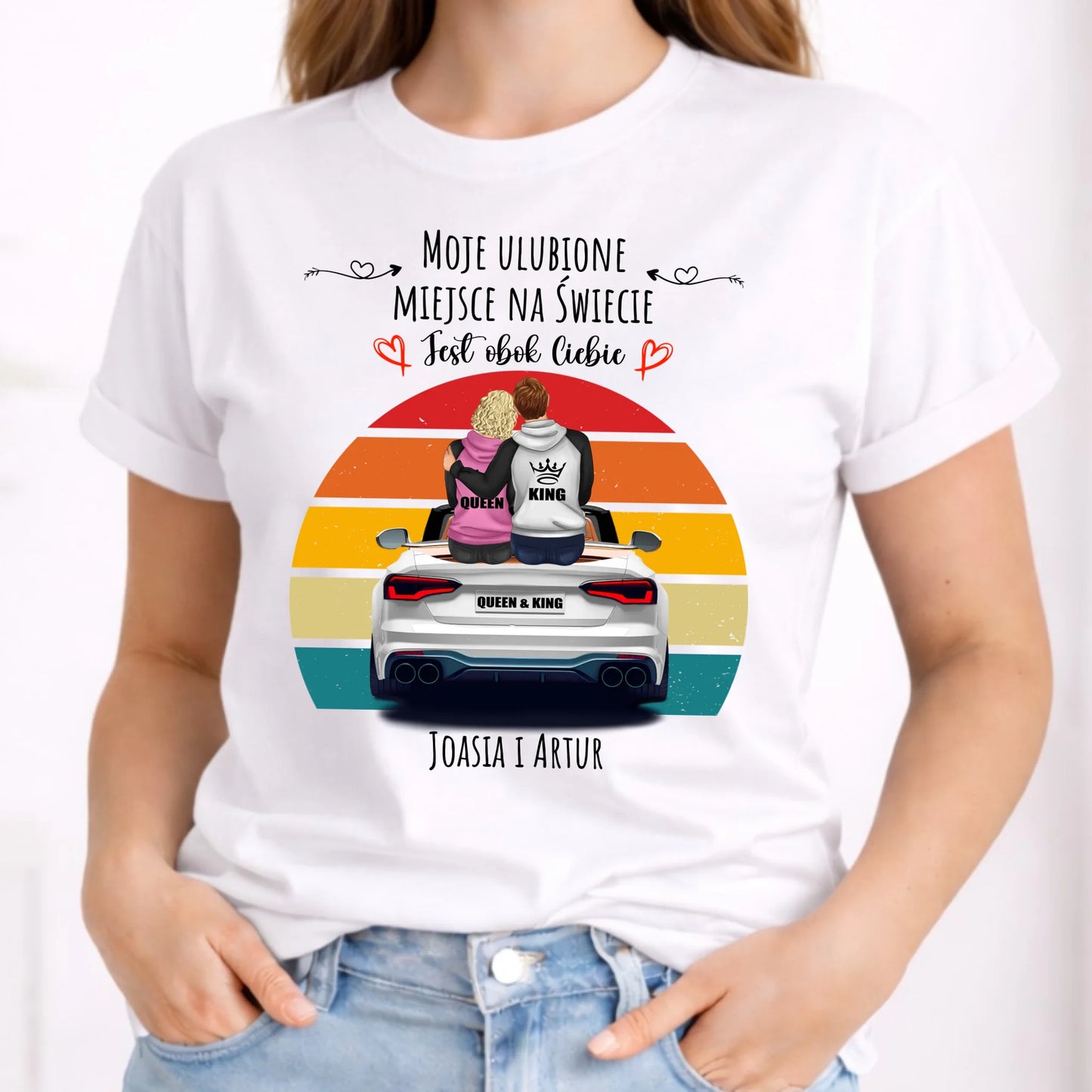 Koszulka damska dla par - Moje ulubione miejsce - personalizowana W06 - StoryCups.pl