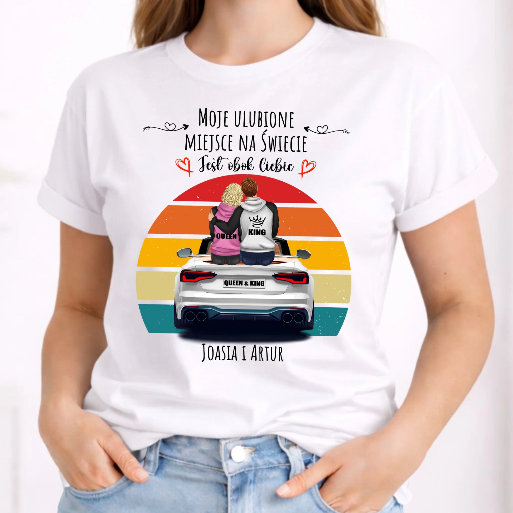 Koszulka damska dla par - Moje ulubione miejsce - personalizowana W06 - StoryCups.pl