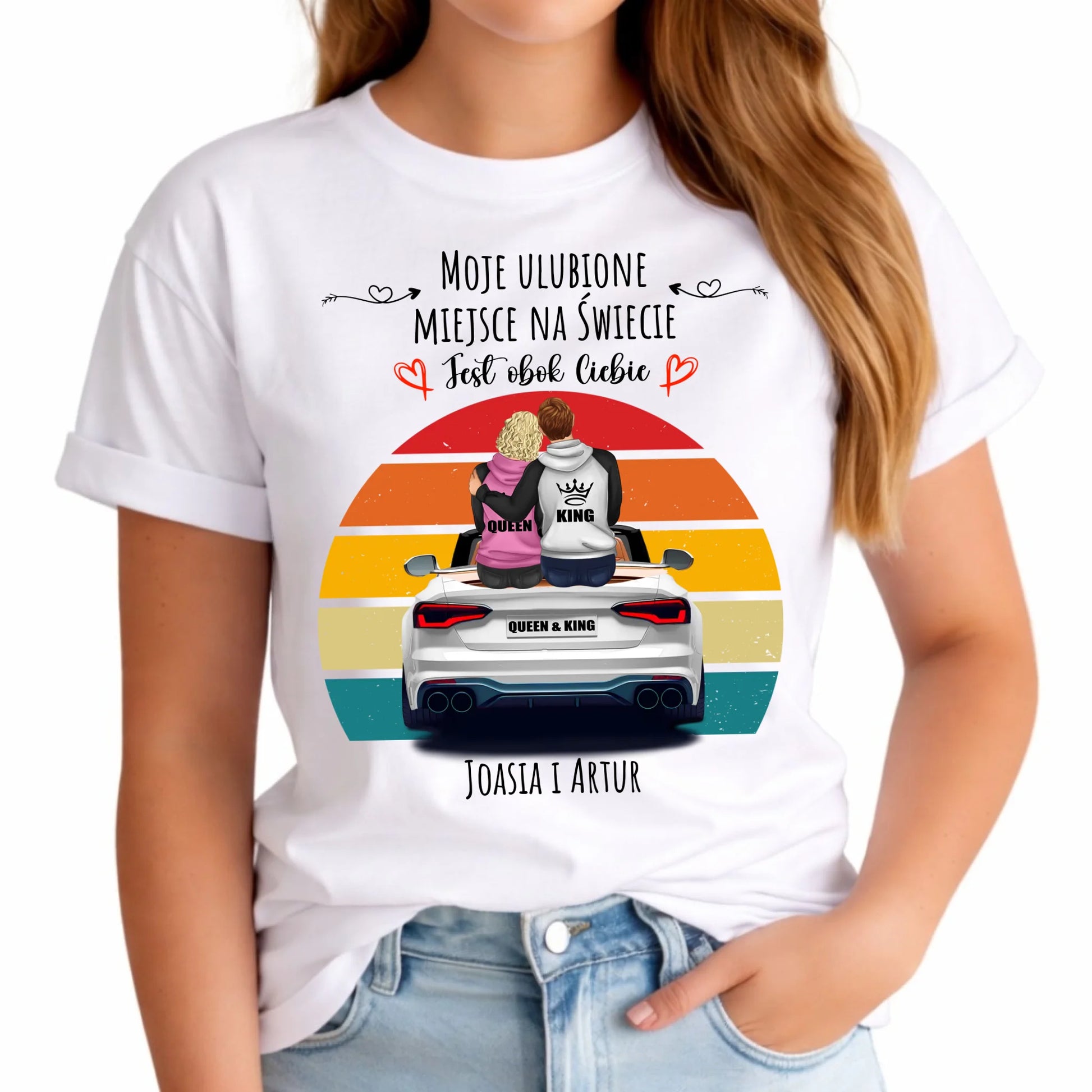 Koszulka damska dla par - Moje ulubione miejsce - personalizowana W06 - StoryCups.pl