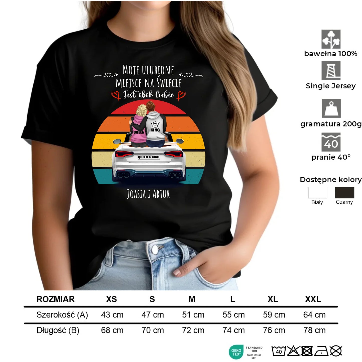 Koszulka damska dla par - Moje ulubione miejsce - personalizowana W06 - StoryCups.pl