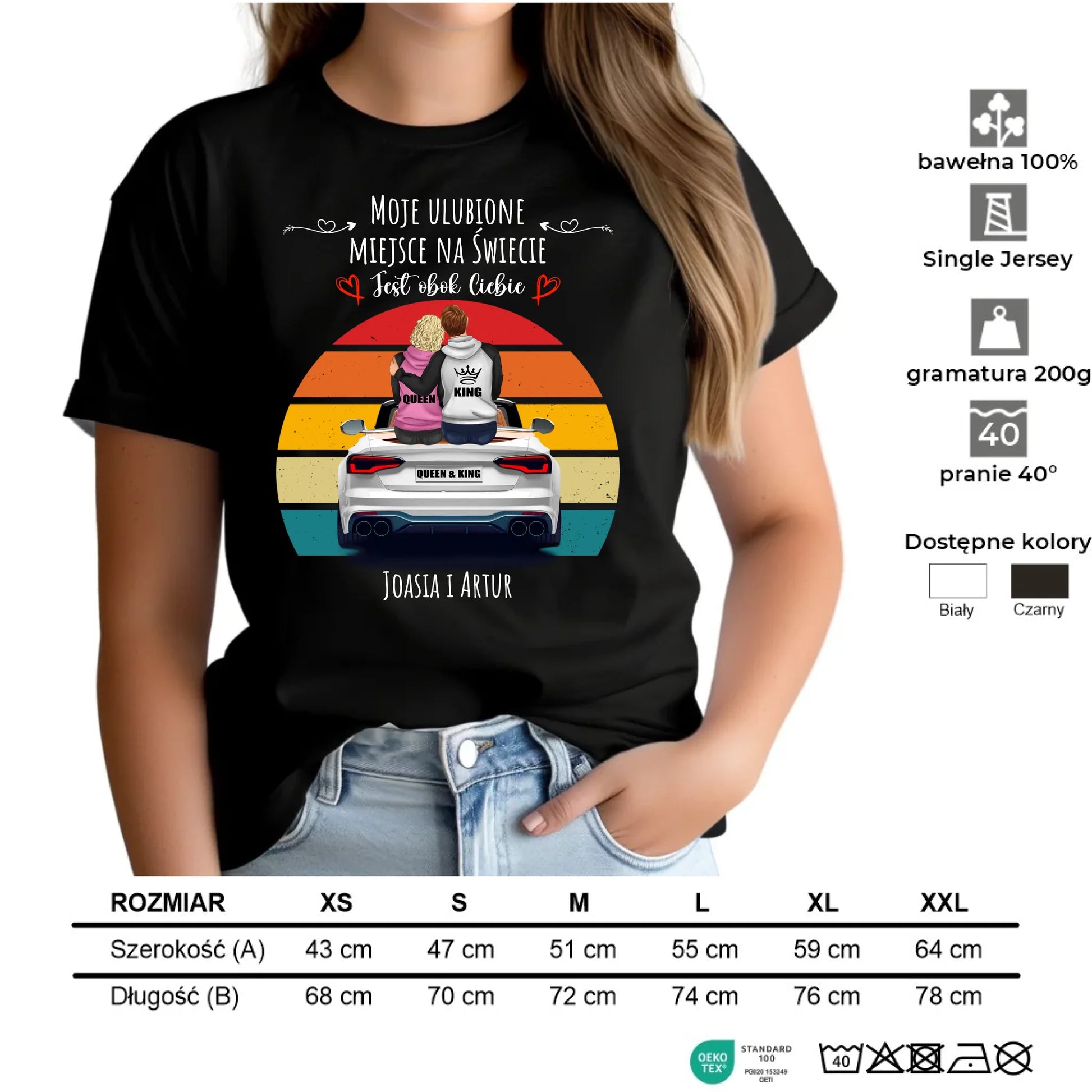 Koszulka damska dla par - Moje ulubione miejsce - personalizowana W06 - StoryCups.pl