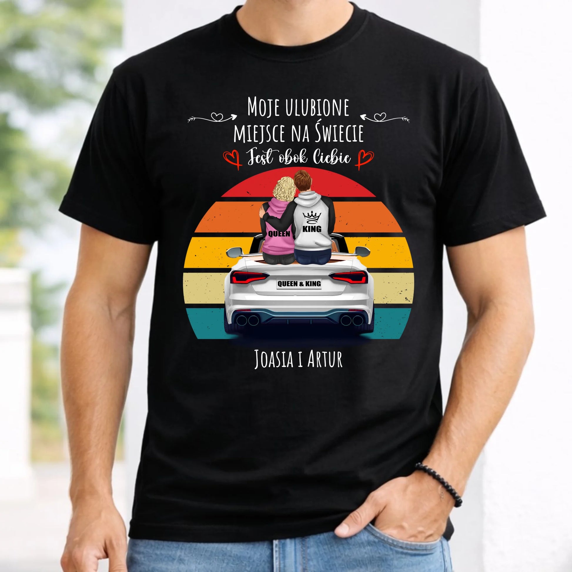 Koszulka męska dla par - Moje ulubione miejsce - personalizowana W06 - StoryCups.pl