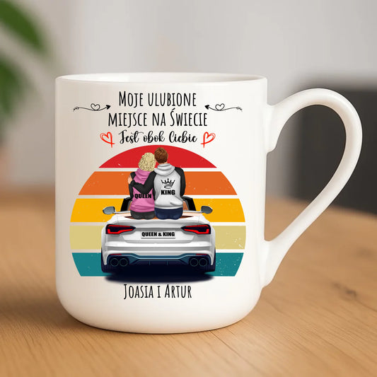 Kubek elegant dla par - Moje ulubione miejsce - personalizowany W06 - StoryCups.pl