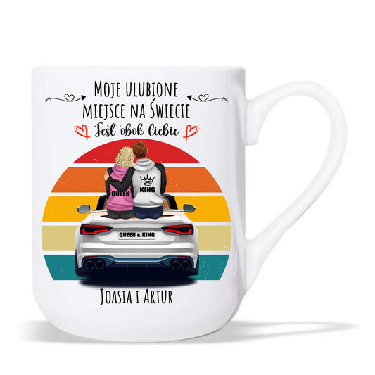 Kubek elegant dla par - Moje ulubione miejsce - personalizowany W06 - StoryCups.pl