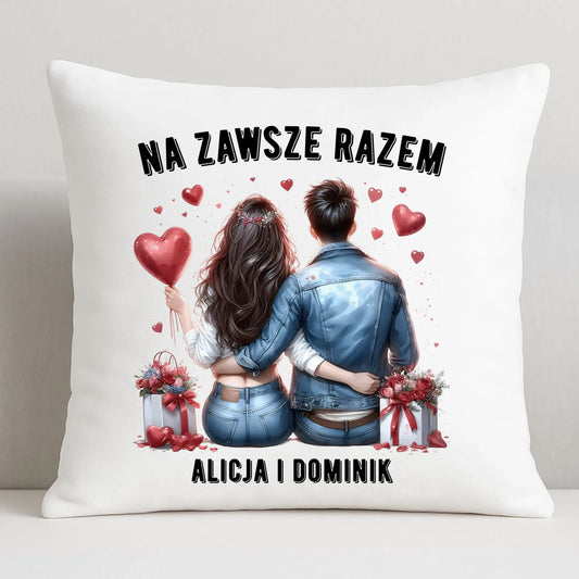 Poduszka dla par - Na zawsze razem - personalizowana W07 - StoryCups.pl