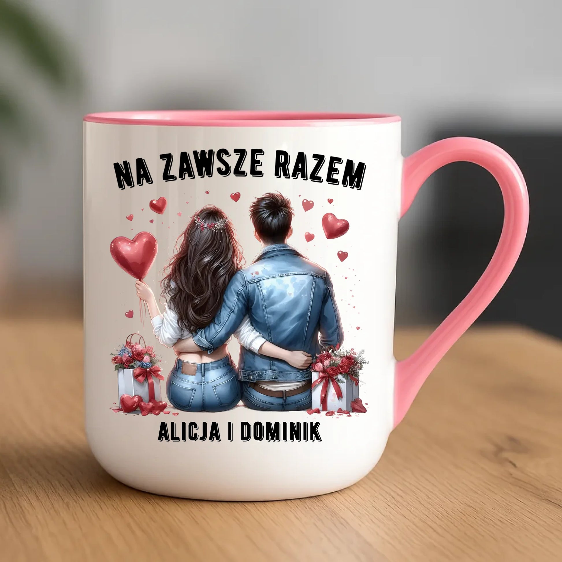 Kubek elegant dla par - Na zawsze razem - personalizowany W07 - StoryCups.pl