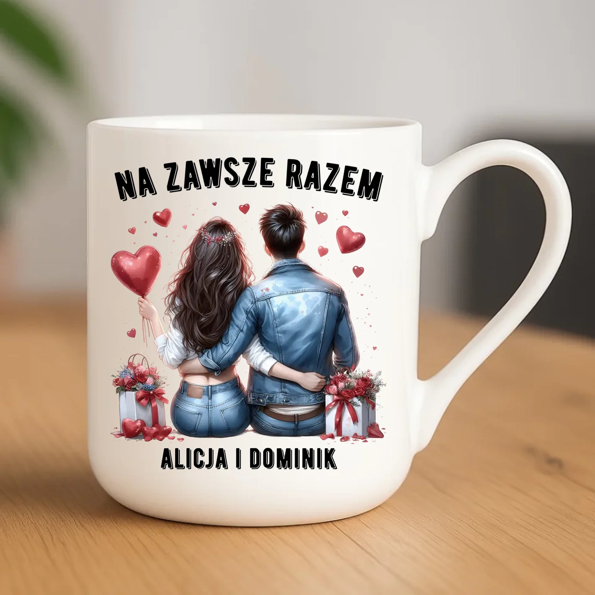 Kubek elegant dla par - Na zawsze razem - personalizowany W07 - StoryCups.pl