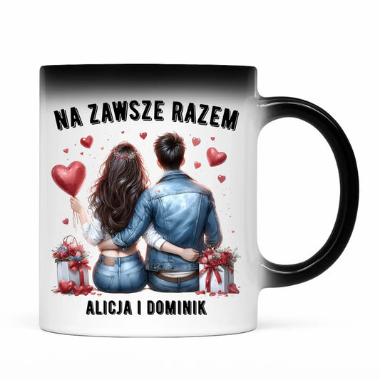 Kubek magiczny dla par - Na zawsze razem - personalizowany W07 - StoryCups.pl