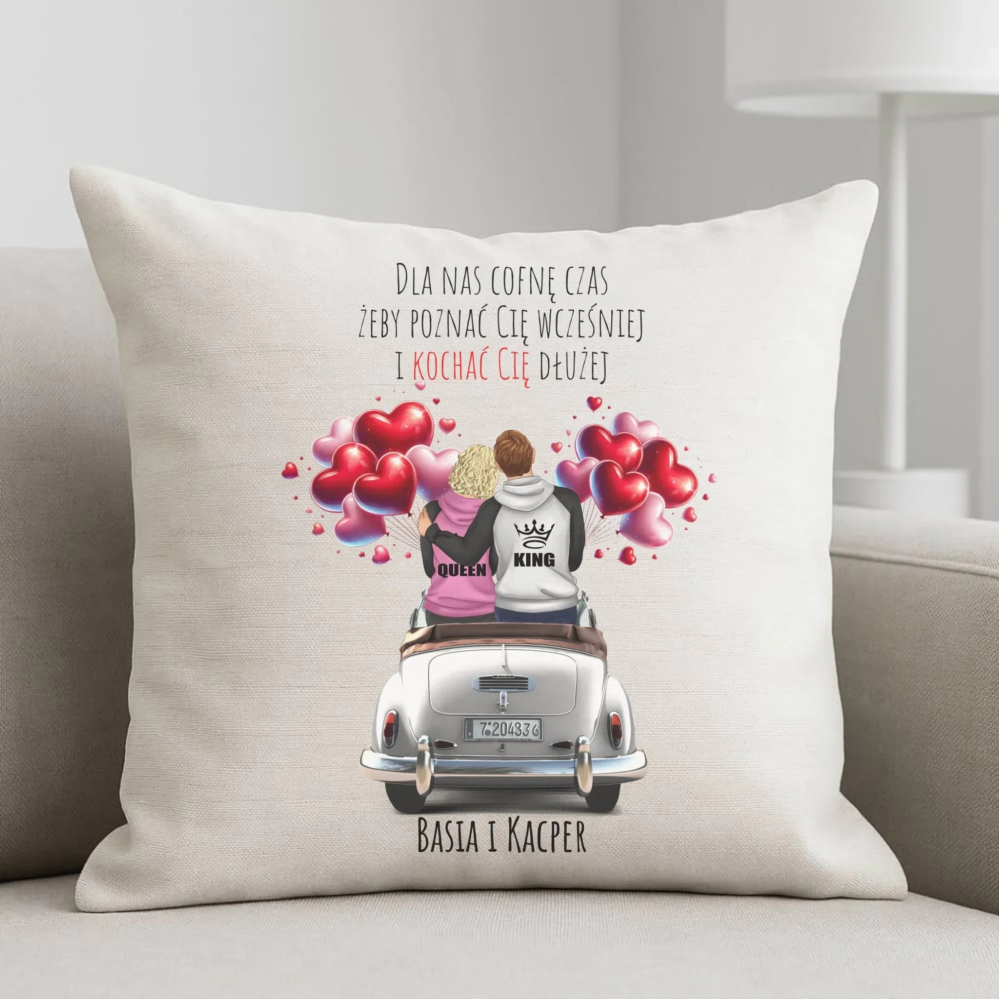Poduszka dla par - Dla nas cofnę czas - personalizowana W08 - StoryCups.pl