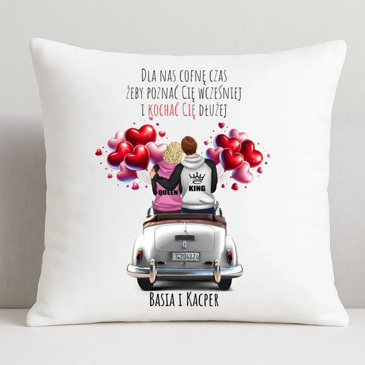Poduszka dla par - Dla nas cofnę czas - personalizowana W08 - StoryCups.pl
