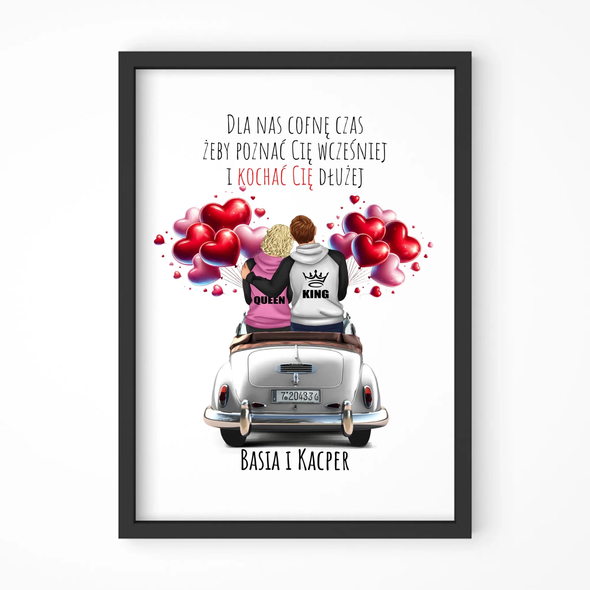 Plakat w ramie dla par - Dla nas cofnę czas - personalizowany W08 - StoryCups.pl