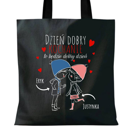 Torba dla par - Dzień dobry Kochanie - personalizowana W10 - StoryCups.pl