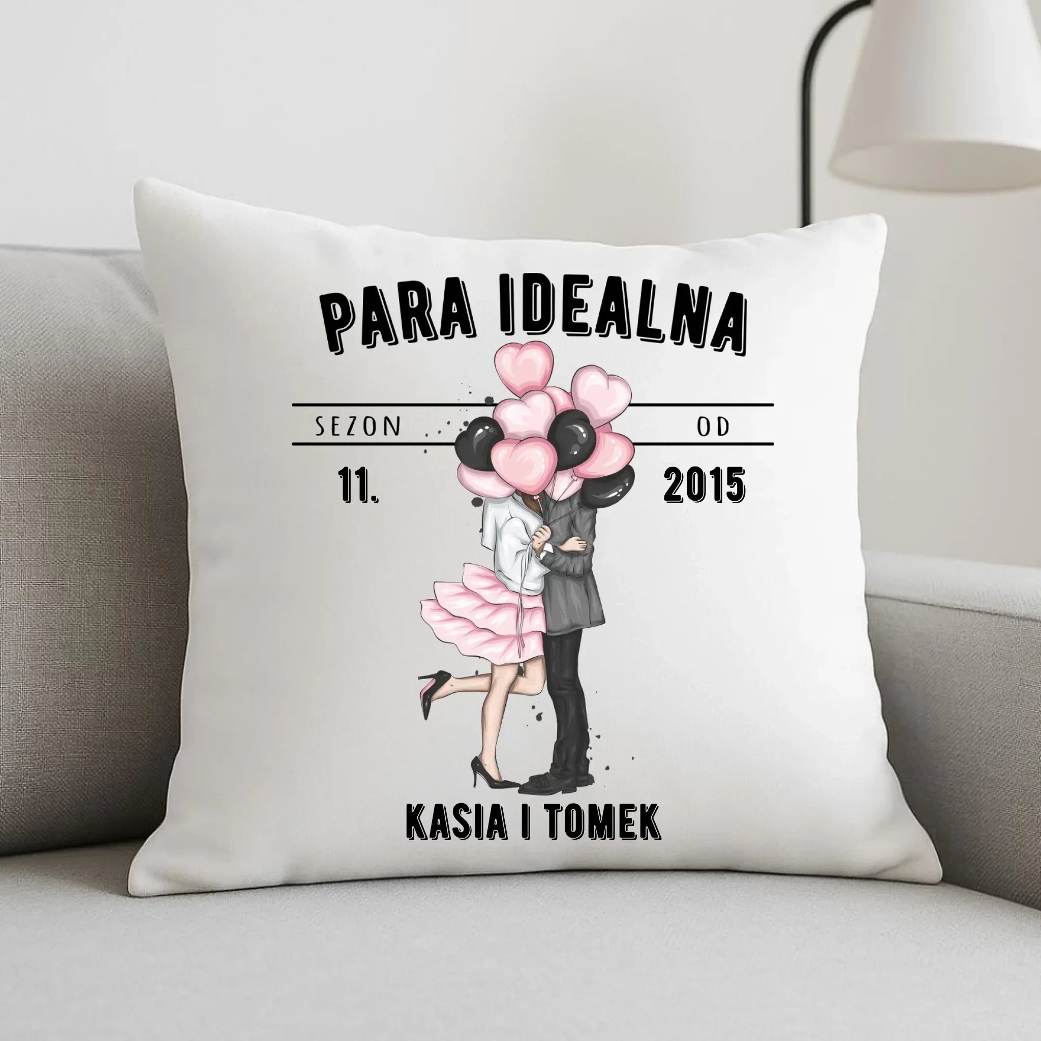 Poduszka dla par na rocznicę - Para idealna - personalizowana W11 - StoryCups.pl