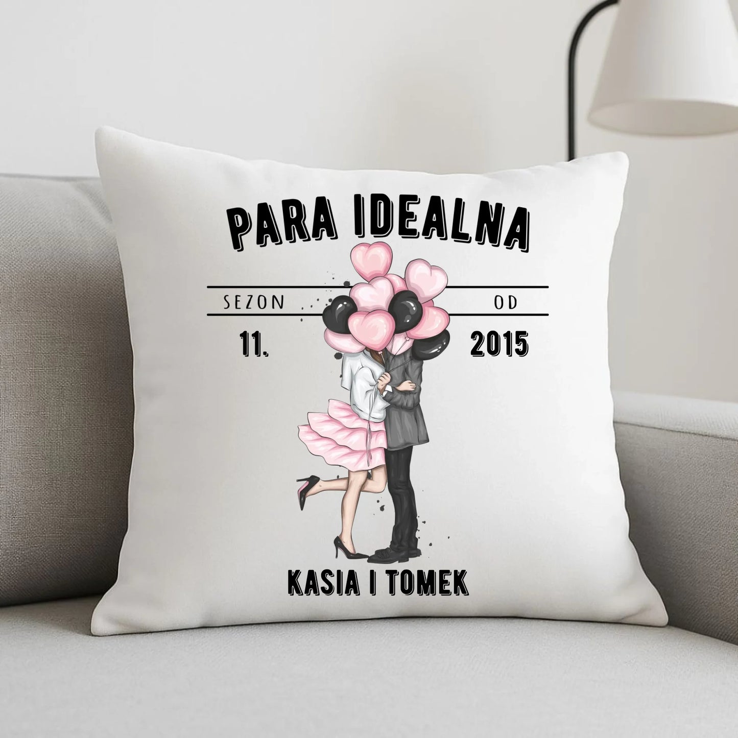 Poduszka dla par na rocznicę - Para idealna - personalizowana W11 - StoryCups.pl