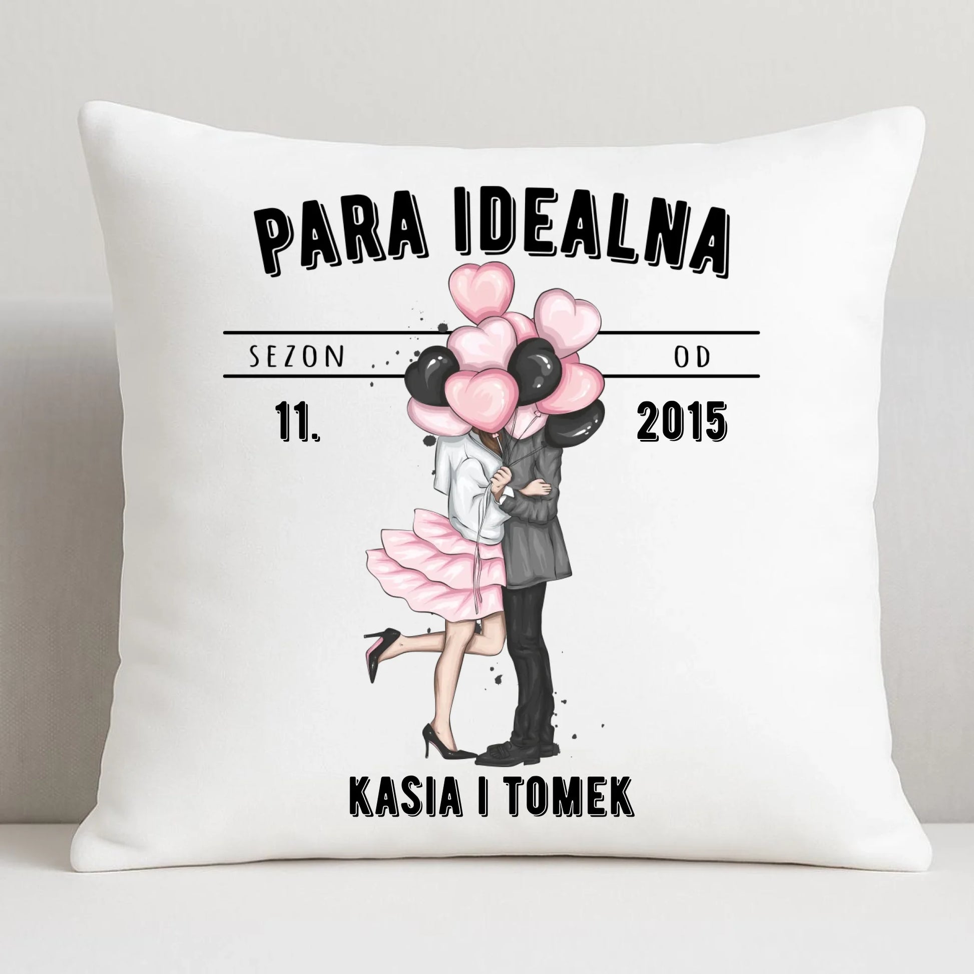 Poduszka dla par na rocznicę - Para idealna - personalizowana W11 - StoryCups.pl