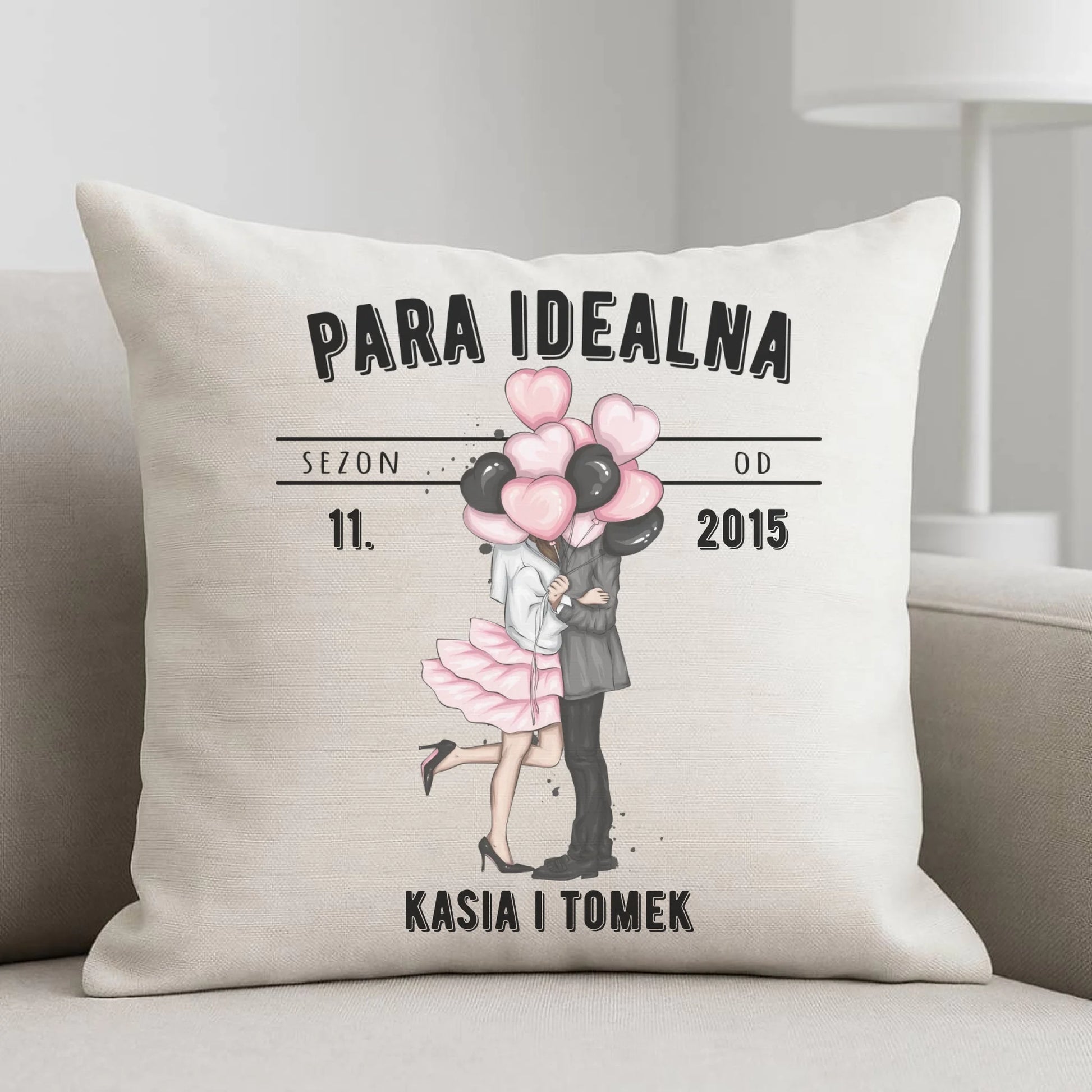 Poduszka dla par na rocznicę - Para idealna - personalizowana W11 - StoryCups.pl