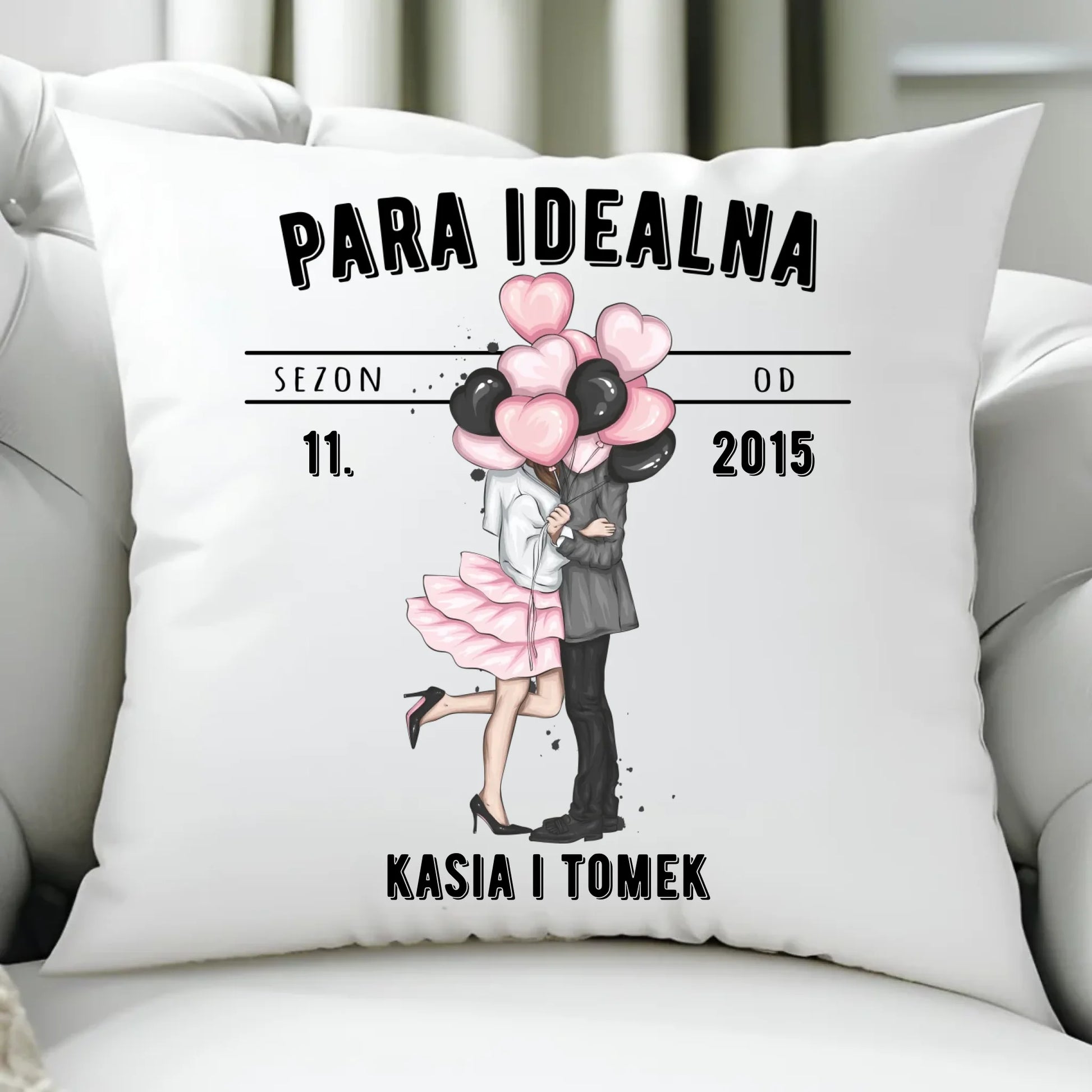 Poduszka dla par na rocznicę - Para idealna - personalizowana W11 - StoryCups.pl