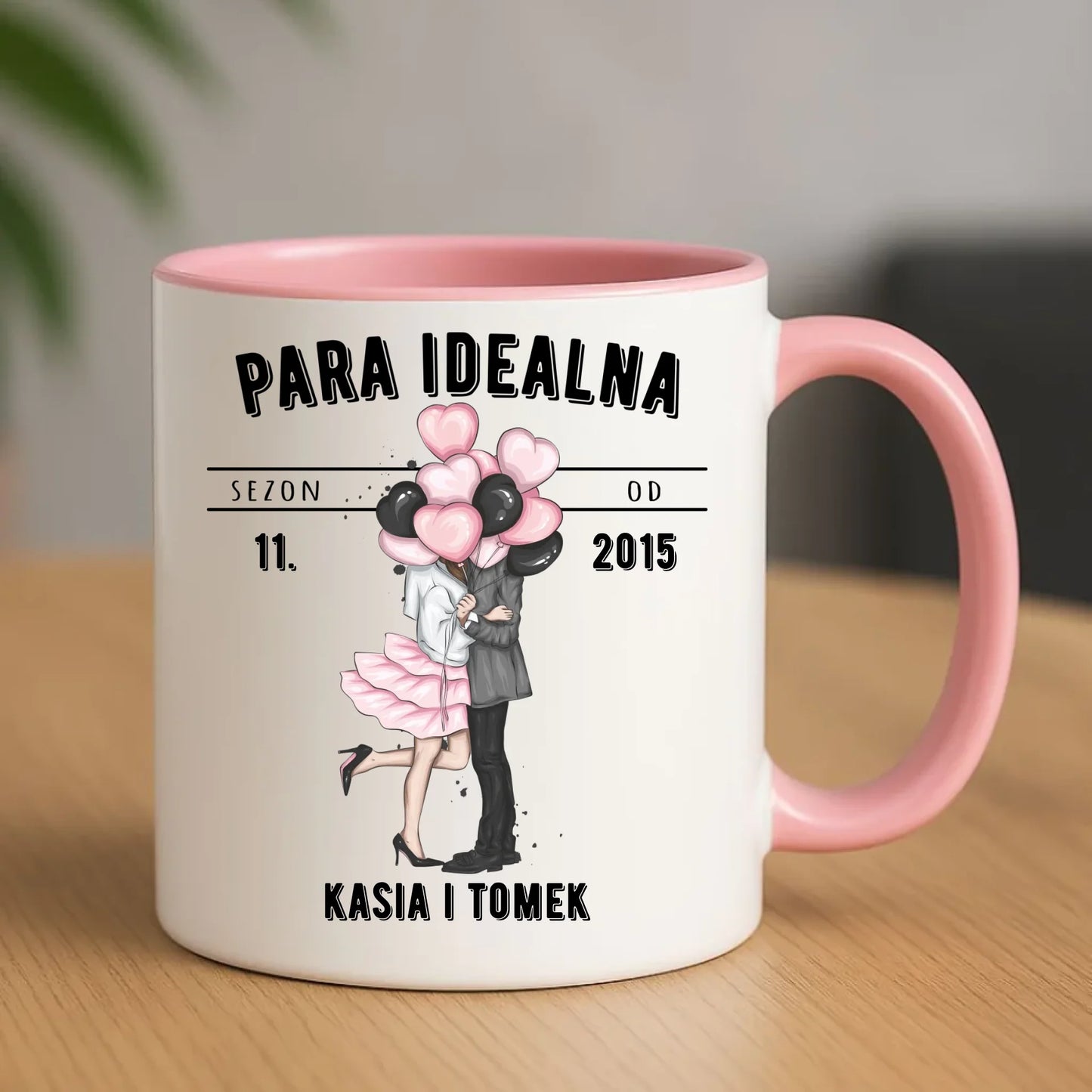 Kubek dla par na rocznicę - Para idealna - personalizowany W11 - StoryCups.pl