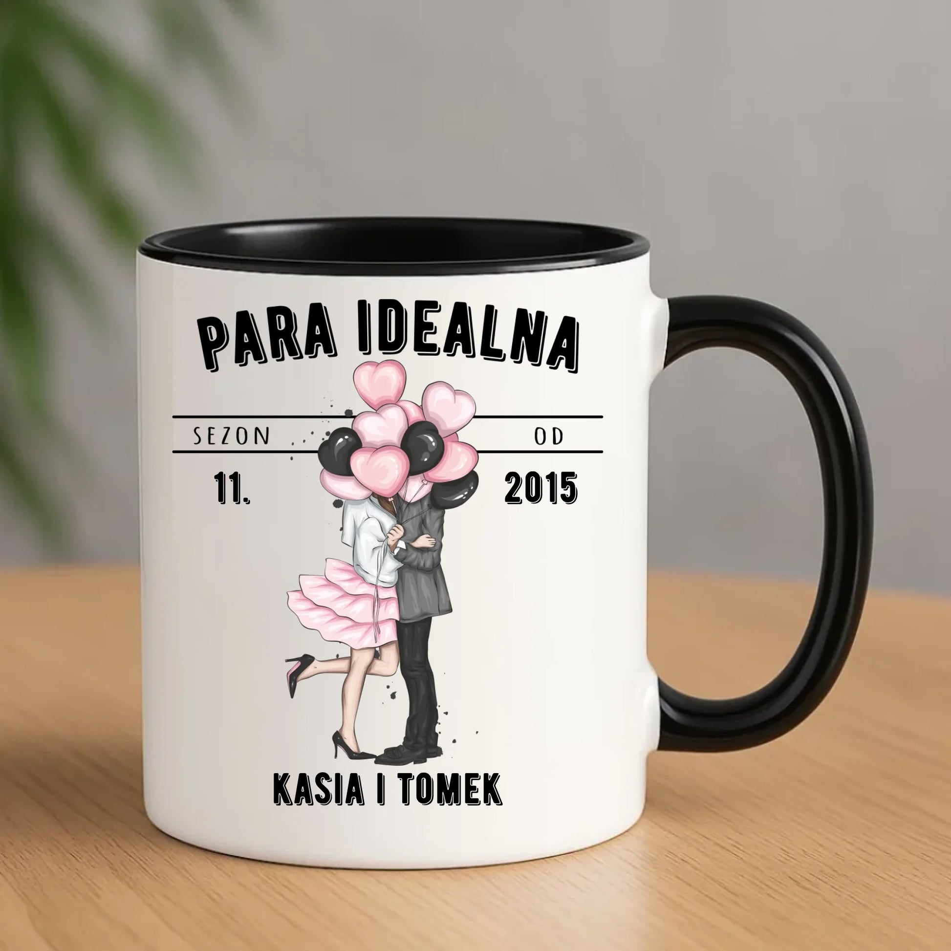 Kubek dla par na rocznicę - Para idealna - personalizowany W11 - StoryCups.pl