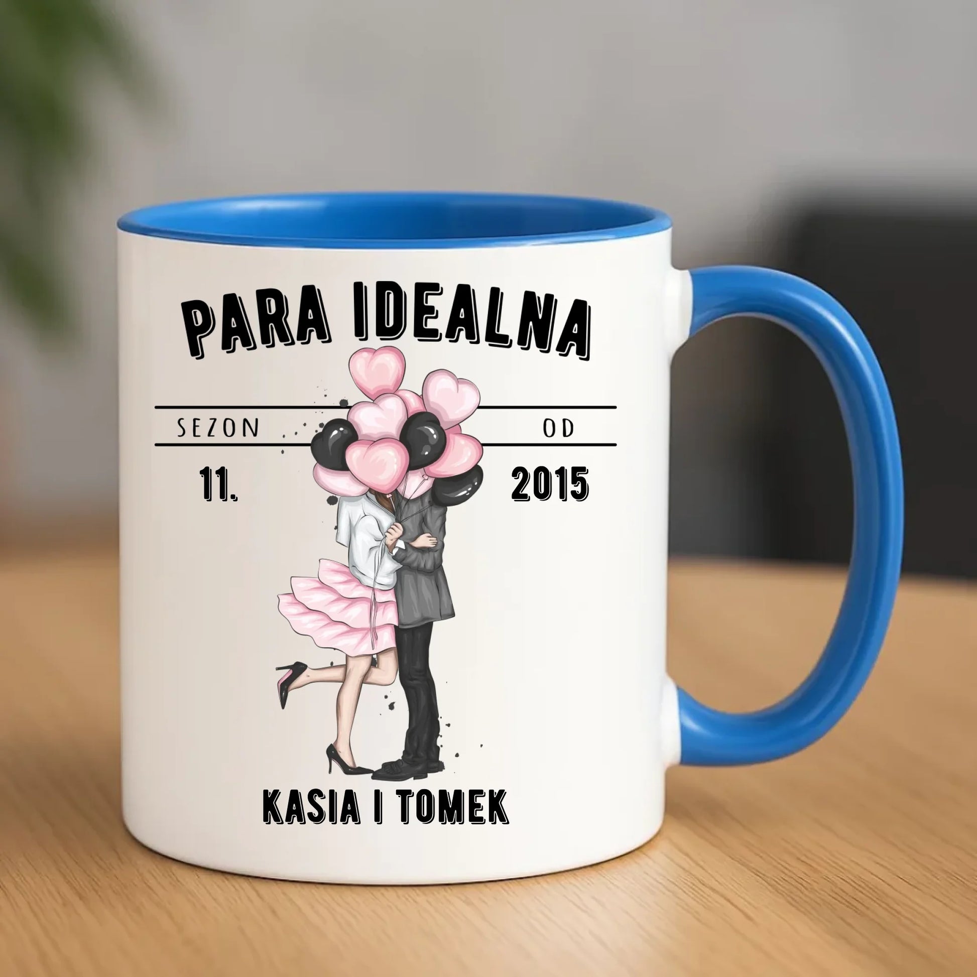 Kubek dla par na rocznicę - Para idealna - personalizowany W11 - StoryCups.pl
