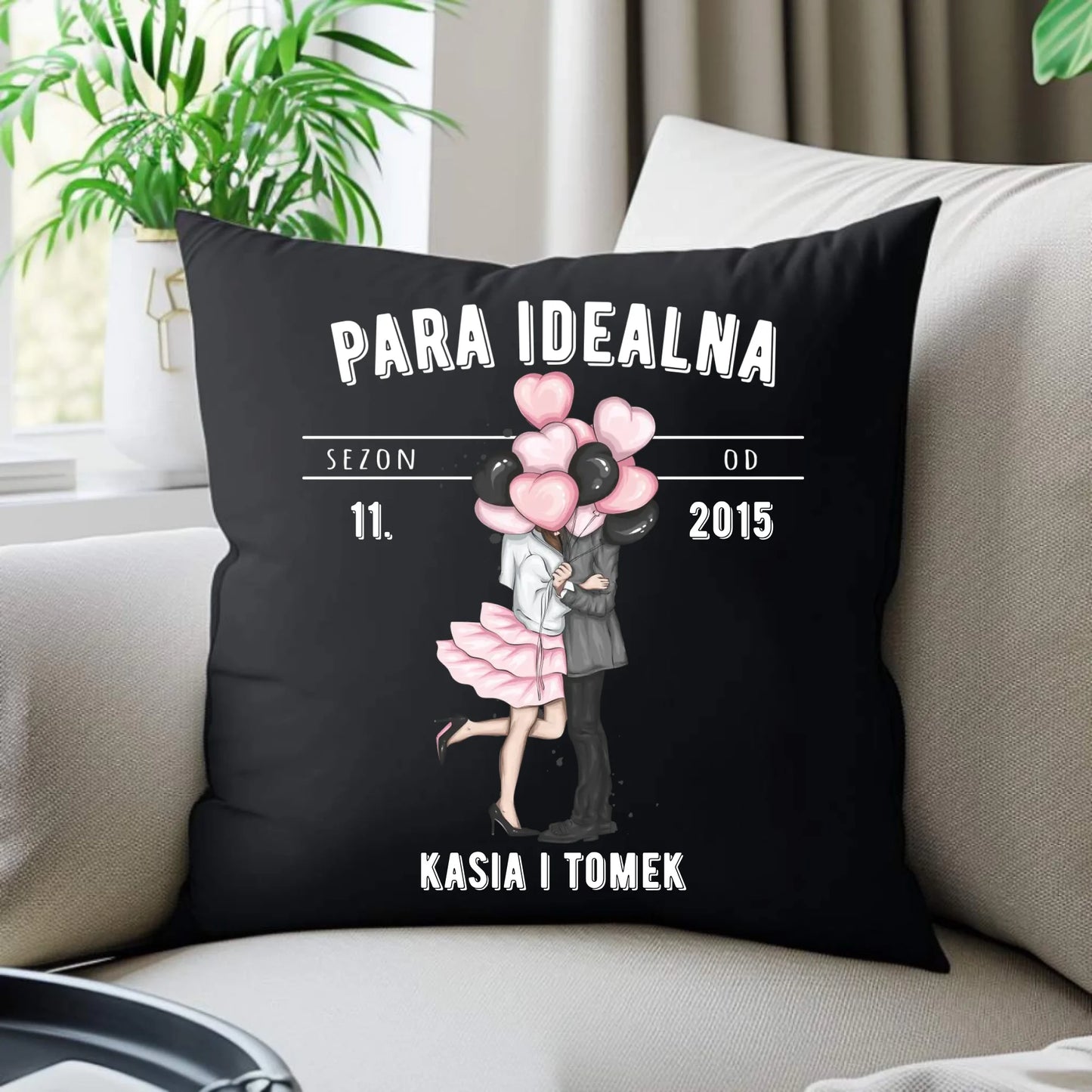 Poduszka dekoracyjna dla par na rocznicę - Para idealna - personalizowana W11 - StoryCups.pl