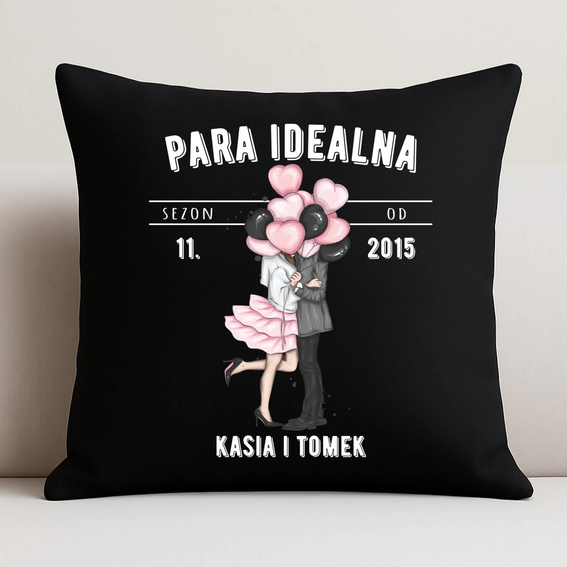 Poduszka dekoracyjna dla par na rocznicę - Para idealna - personalizowana W11 - StoryCups.pl