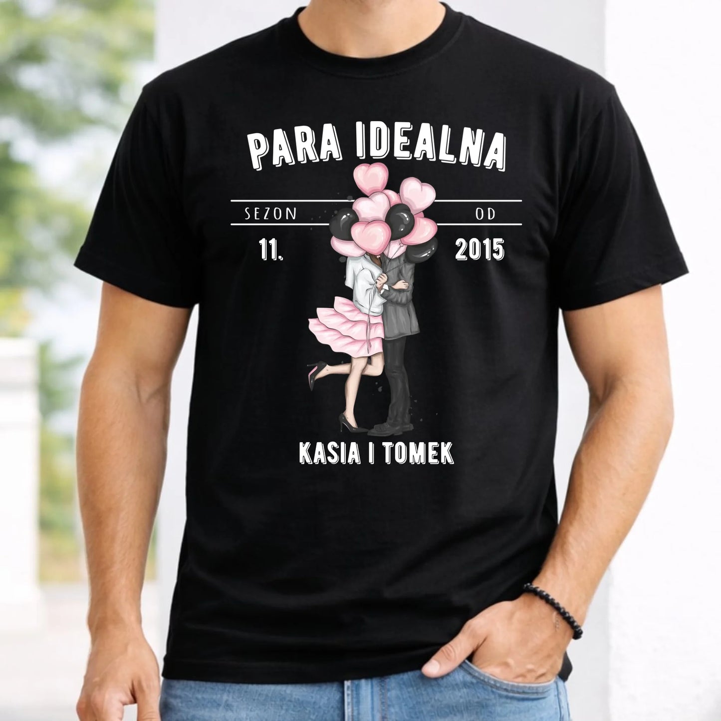 Koszulka męska dla par na rocznicę - Para idealna - personalizowana W11 - StoryCups.pl