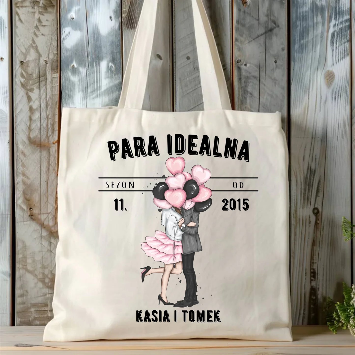 Torba dla par na rocznicę - Para idealna - personalizowana W11 - StoryCups.pl