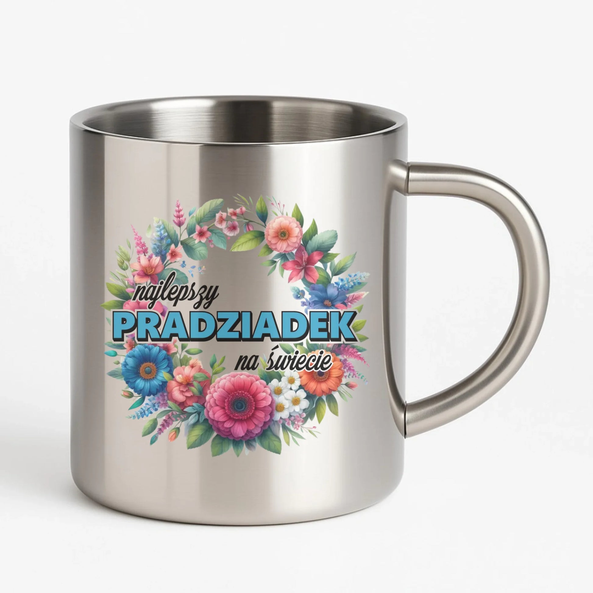 Kubek metalowy dla dziadka - Najlepszy pradziadek na świecie D45 - StoryCups.pl